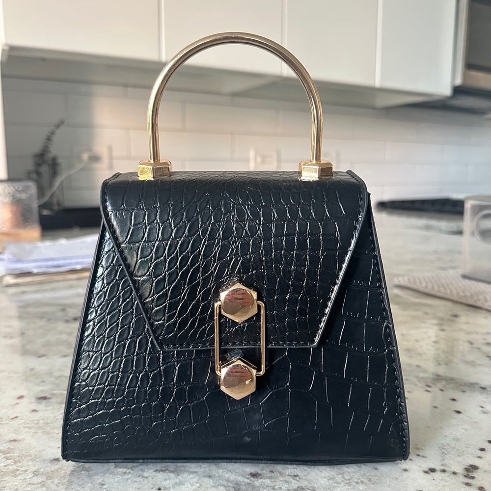Badgley Mischka Black and Gold Mini Bag